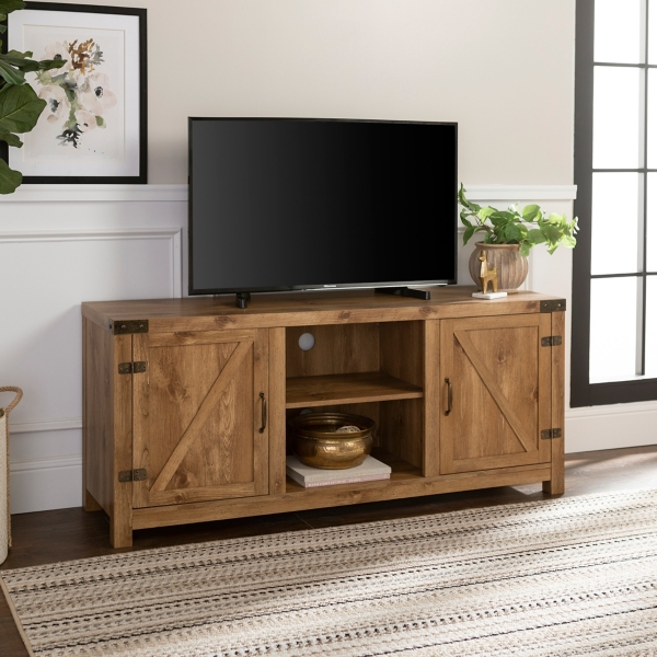 Barnwood Barn Doors Media Cabinet Kirklands