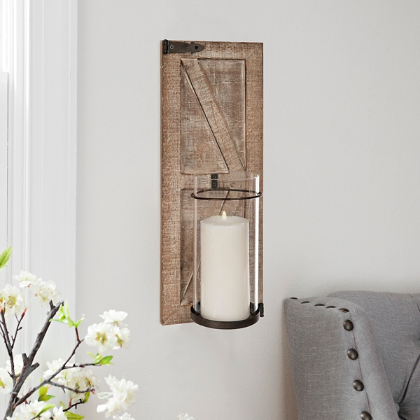 Wooden Barn Door Sconce Kirklands