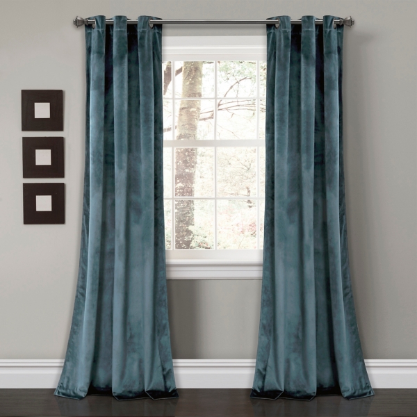 Slate Blue Prima Velvet Curtain Panel Set 84 In Kirklands