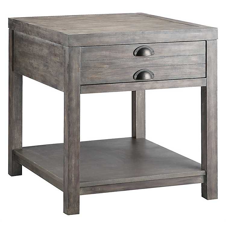 Weathered Grey End Table
