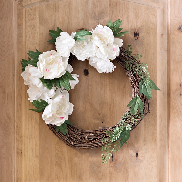 White Peony Half Wreath Kirklands