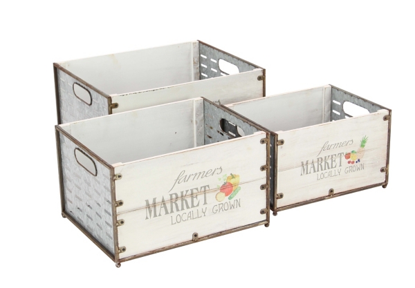 Farmers Market Wood Crates Set Of 3 Kirklands
