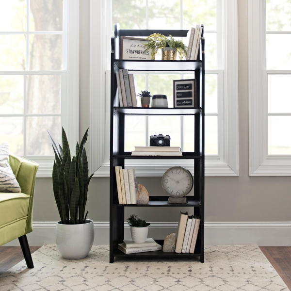 4 Tier Black Pew Folding Shelf Kirklands