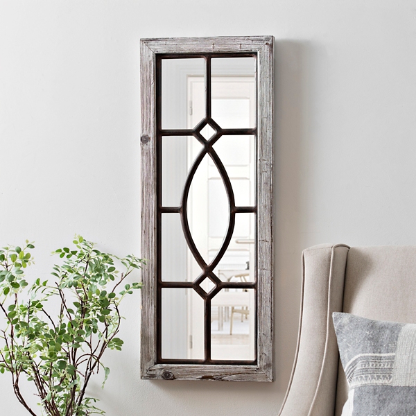 White Distressed Panel Wall Mirror Kirklands