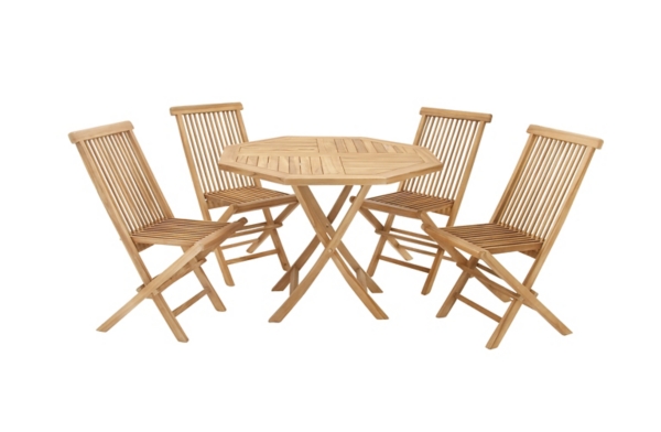 Teak Wood 5 Pc Outdoor Dining Set Kirklands