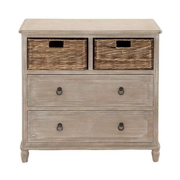 Rustic 4 Drawer Storage Chest With Baskets Kirklands