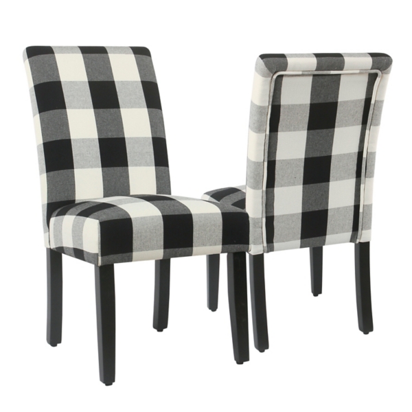 Black Buffalo Check Dining Chairs Set Of 2