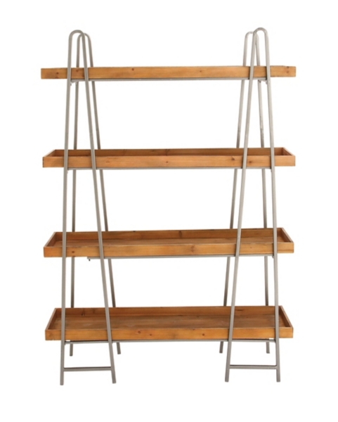 A Frame Wood And Metal 4 Tier Bookshelf Kirklands