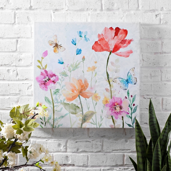 Butterfly Floral Ii Outdoor Canvas Art Print