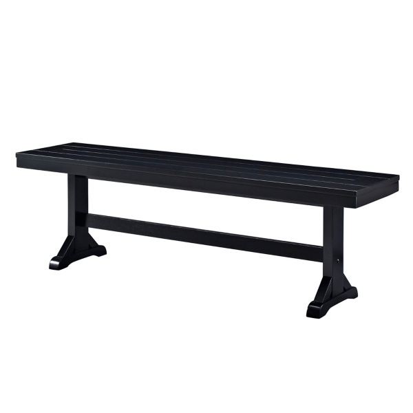 Antique Black Wood Dining Bench Kirklands