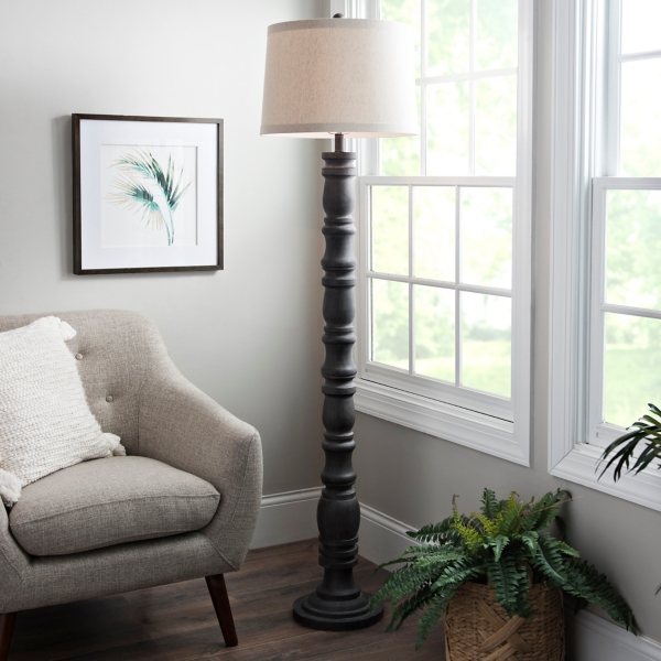 Aged Gray Stevens Floor Lamp