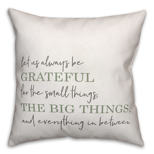 Sage Green Grateful Pillow Kirklands
