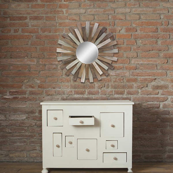 Wooden Sunburst Wall Mirror Kirklands