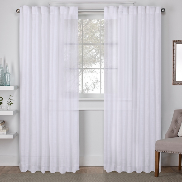 White Bella Semi Sheer Curtain Panel Set 96 In Kirklands