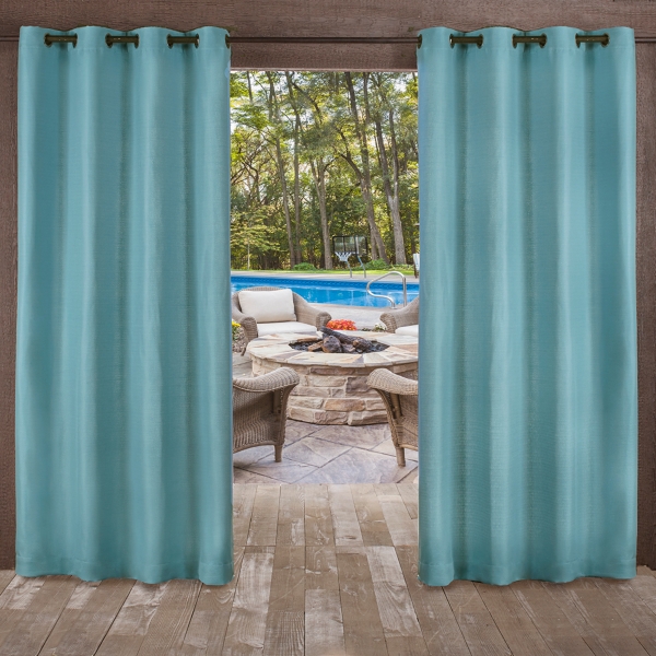 Teal Delano Outdoor Curtain Panel Set 84 In Kirklands
