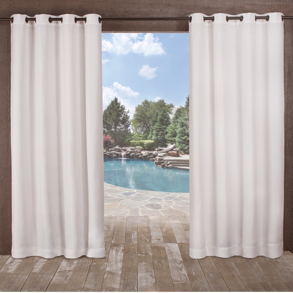White Delano Outdoor Curtain Panel Set 96 In Kirklands