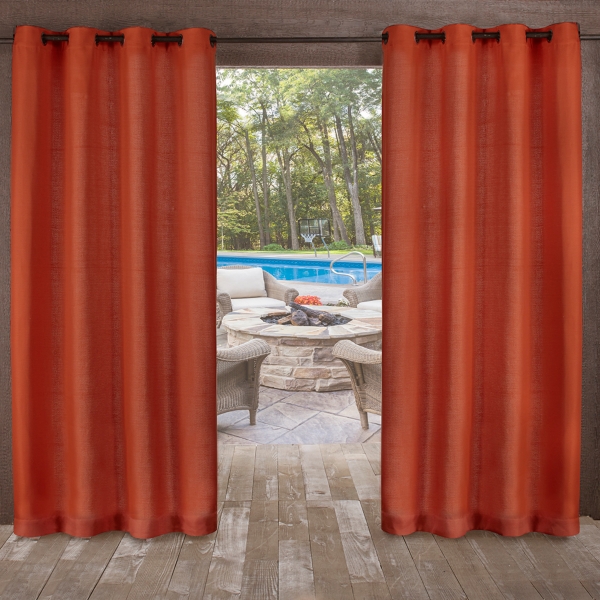 Orange Delano Outdoor Curtain Panel Set 96 In Kirklands