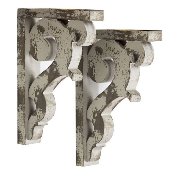 Distressed Gray Corbel Shelf Brackets Set Of 2 Kirklands