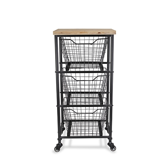 Storage Cabinet With 3 Wire Drawers Kirklands