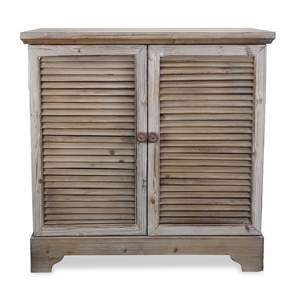 Two Door Shutter Style Wood Cabinet Kirklands