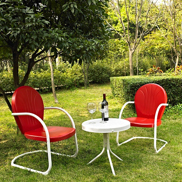 Red Griffin Metal Patio Set Set Of 3 Kirklands
