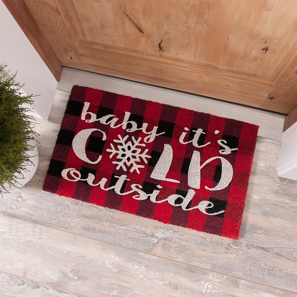 Baby It S Cold Outside Buffalo Check Doormat Kirklands
