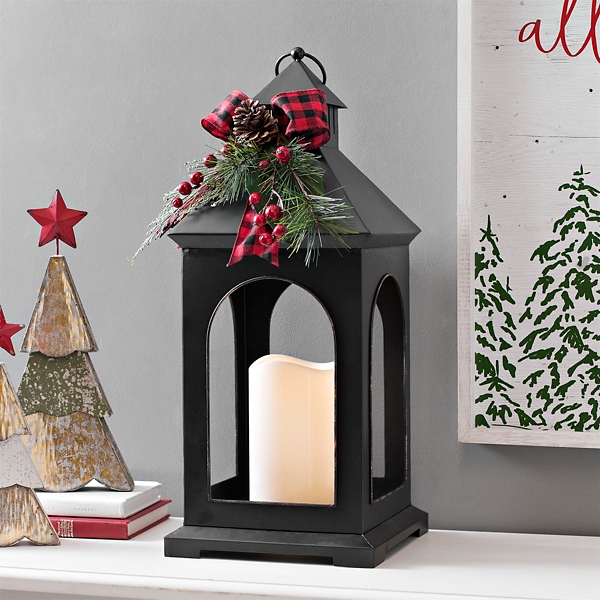 Christmas Boughs Black Lantern Kirklands