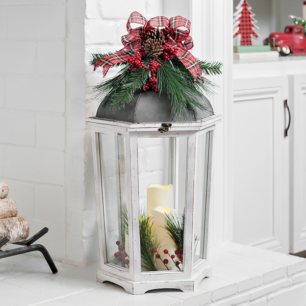 White 3 Pillar Led Christmas Lantern Kirklands