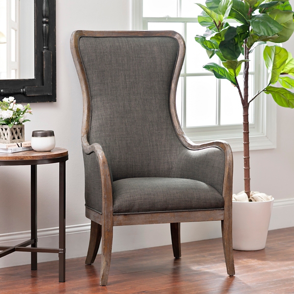 Charcoal High Wing Back Accent Chair Kirklands