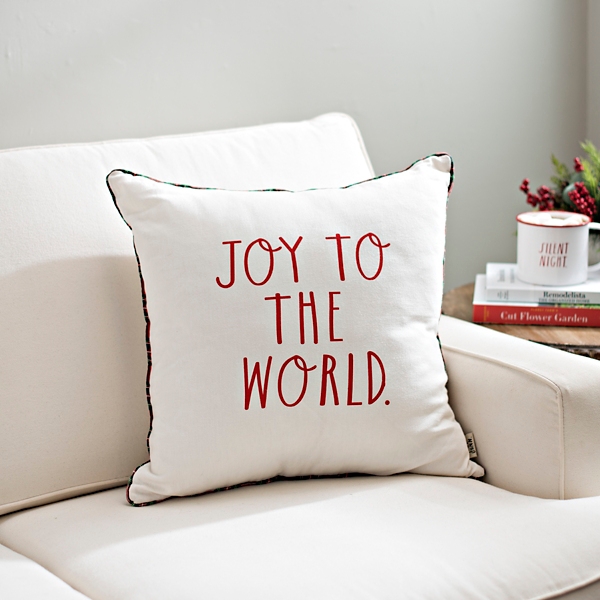 Rae Dunn Joy To The World Christmas Pillow Kirklands