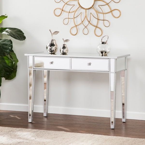 Cara Mirrored Console Table With 2 Drawers Kirklands