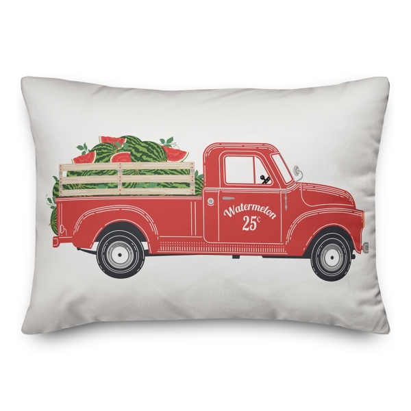 Vintage Watermelon Truck Outdoor Pillow Kirklands