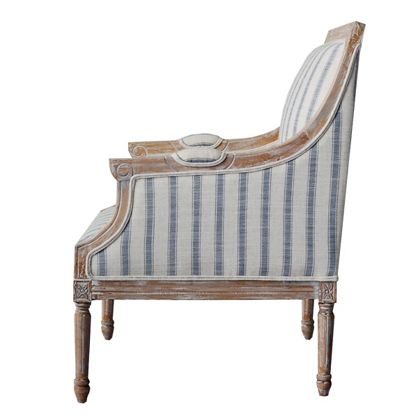 Mckenna Blue Striped Accent Chair Kirklands