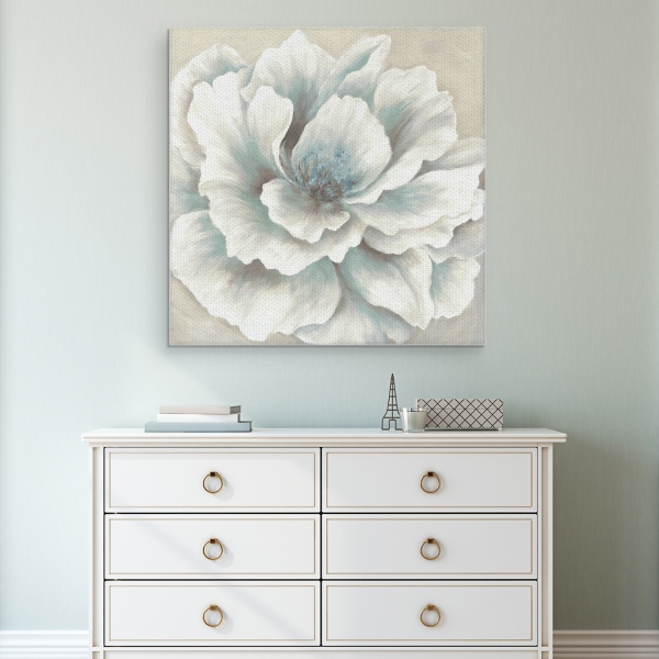 Blue And Cream Peony Canvas Art Print Kirklands