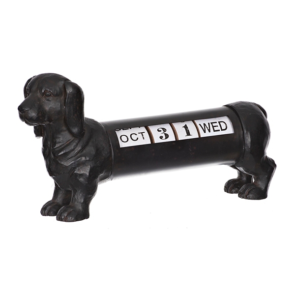 Black Metal Dog Shaped Calendar Kirklands