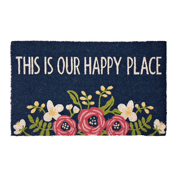 This Is Our Happy Place Floral Doormat Kirklands