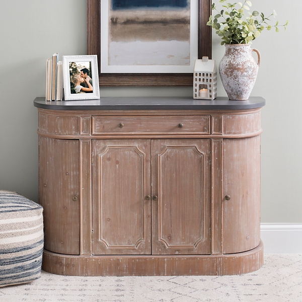 Lisa Demilune Black And Washed Cabinet Kirklands