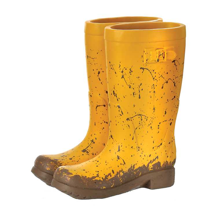 Yellow Muddy Garden Boots Planter Kirklands