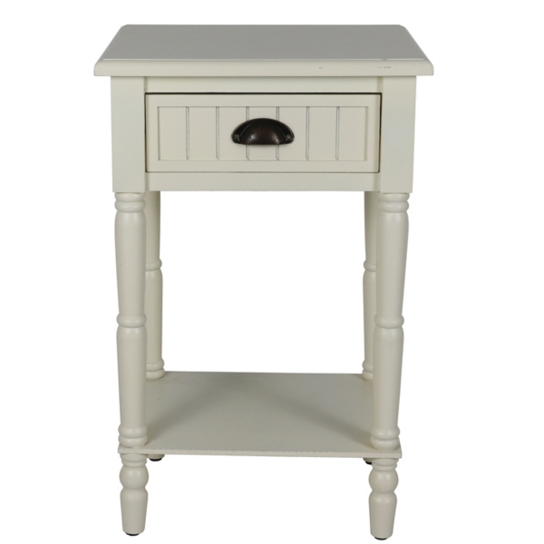 Antique White 1 Drawer Beadboard Accent Table Kirklands
