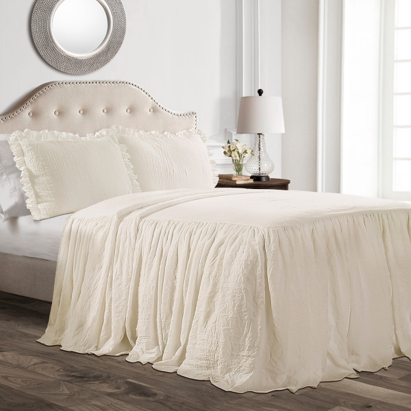 Ivory Ruffle Skirt 3 Pc King Comforter Set Kirklands