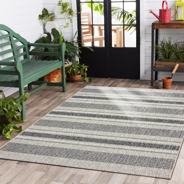 Striped Weave Sun Shower Outdoor Area Rug 5x8 Kirklands