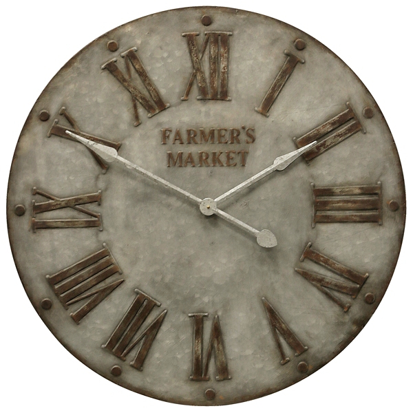 Rusted Galvanized Farmer S Market Wall Clock Kirklands