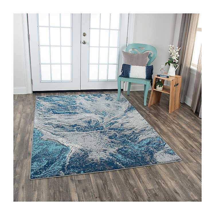 blue area rugs 8x10