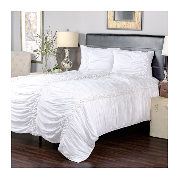 White Pom Pom 3 Pc Queen Comforter Set Kirklands