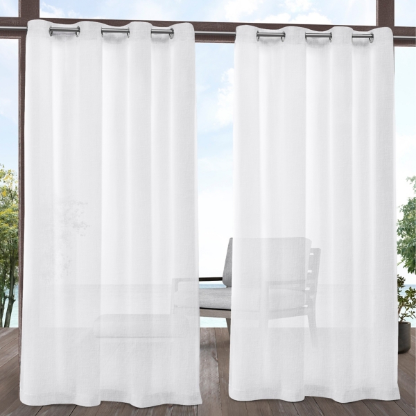 White Sheer Tao Outdoor Curtain Panel Set 84 In Kirklands