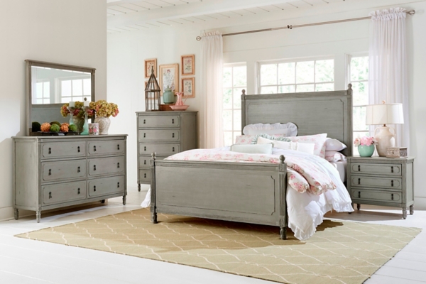 antique gray ava king bed