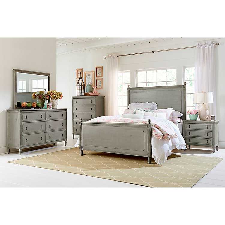 antique gray ava king bed