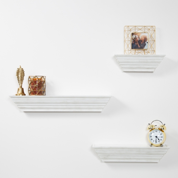 Traditional White Floating Shelf Set Of 3 Kirklands