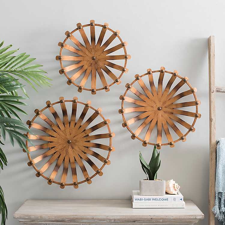 Bamboo Charger Wall Plaques Set Of 3 Kirklands