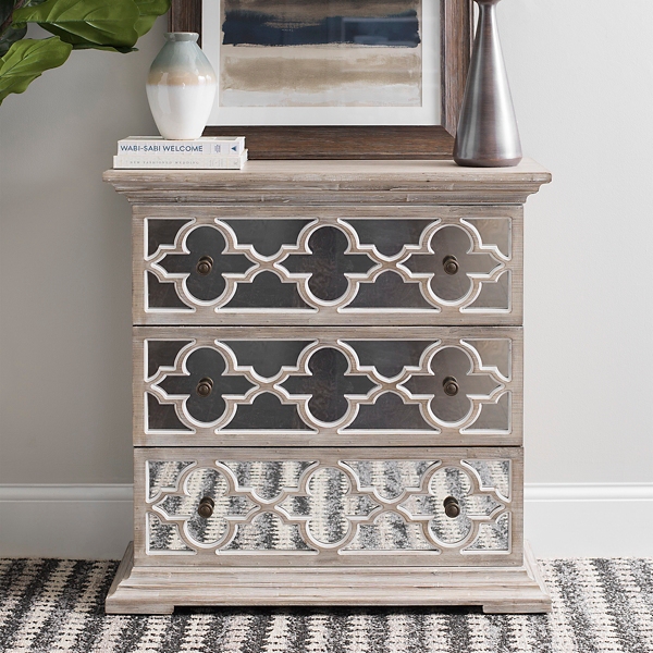 Gray Mirrored 3 Drawer Chest Kirklands